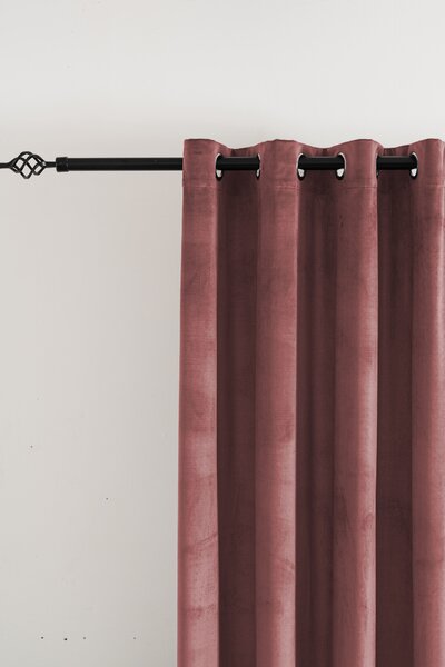 Sötétítő függöny ELVIO VELVET 140x250 cm, antik rózsaszín Felfüggesztés: Fém gyűrűk