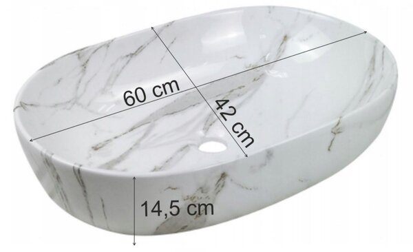 Invena Corfu, asztali mosogató 60x42x14,5 cm, koutánzat, INV-CE-34-701-C