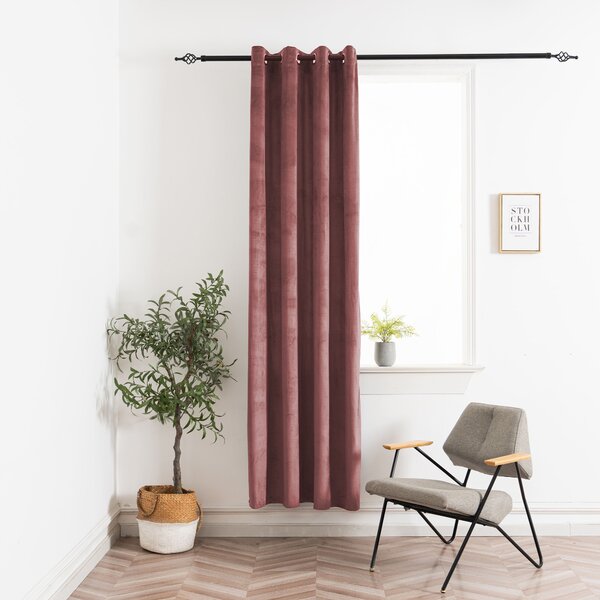 Sötétítő függöny ELVIO VELVET 140x250 cm, antik rózsaszín Felfüggesztés: Fém gyűrűk