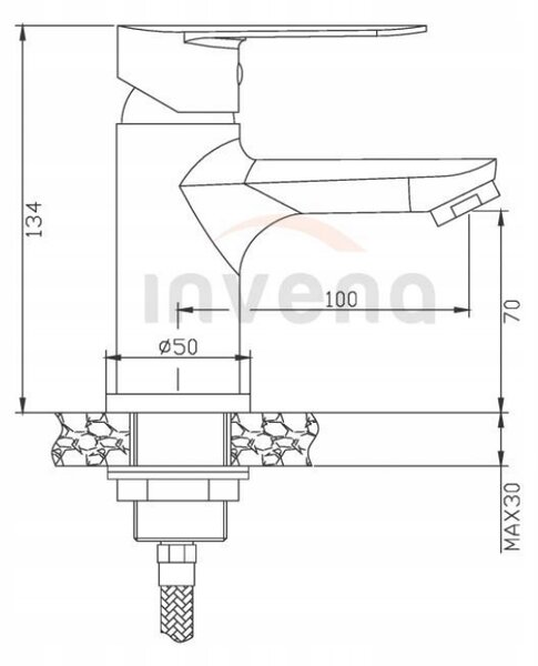 Invena Esla, mosogató csaptelep, króm, INV-BU-94-001-V