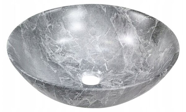 Invena Tinos, asztali mosogató 395x395x135 mm, ko-márvány utánzat, INV-CE-43-707-C