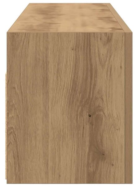 VidaXL kézműves tölgy szerelt fa fali fürdőszobaszekrény 100x25x30 cm