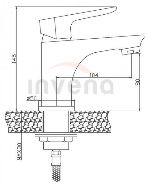 Invena Dokos, mosogató csaptelep, fehér-króm, INV-BU-19-002-V