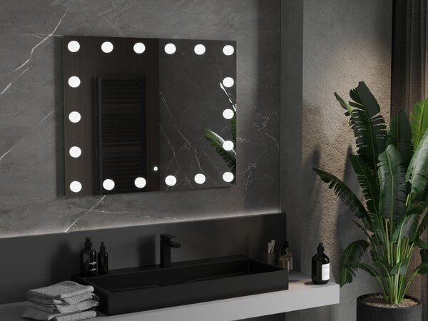 Mexen Dona, LED fürdoszobai tükör háttérvilágítással 100 x 80 cm, 6000K, páramentes, 9818-100-080-611-00