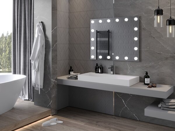 Mexen Dona, LED fürdoszobai tükör háttérvilágítással 100 x 80 cm, 6000K, páramentes, 9818-100-080-611-00