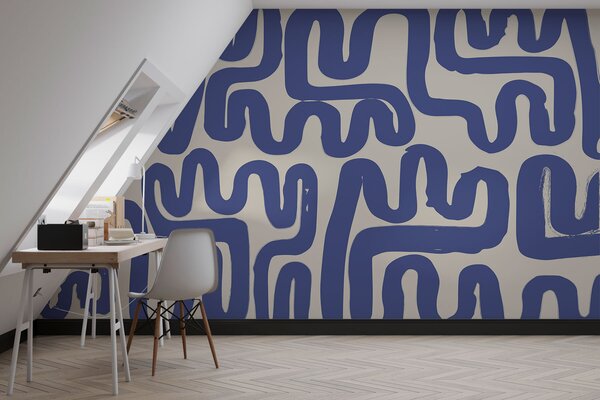Fotótapéta Kék kanyargó vonalak, Fotótapéta modern, w01686 : Uwalls.hu