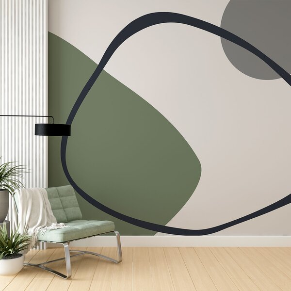 Fotótapéta Geometrikus zöld és szürke alakzatok világos háttéren, Fotótapéta absztrakt, w01687v1 : Uwalls.hu