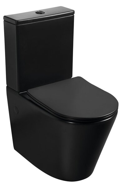 Sapho Sapho, PACO RIMLESS WC kombi, alsó/hátsó hulladék, fekete, PC1012WRB