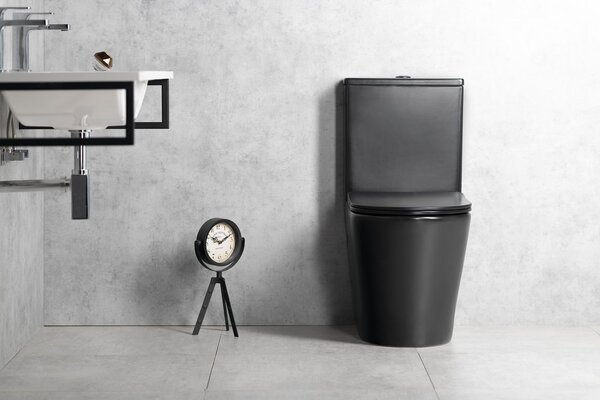 Sapho Sapho, PACO RIMLESS WC kombi, alsó/hátsó hulladék, fekete, PC1012WRB