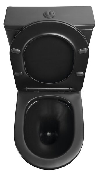 Sapho Sapho, PACO RIMLESS WC kombi, alsó/hátsó hulladék, fekete, PC1012WRB