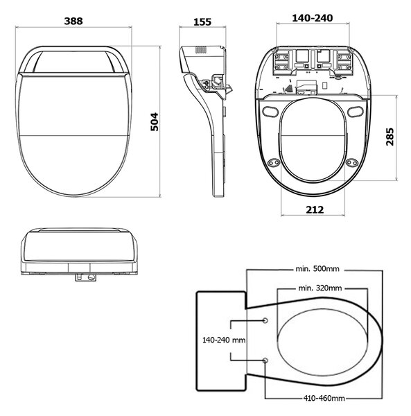 Sapho Sapho, PURA BIG függő WC elektronikus bidével USPA LUX, UB-6635RU-1