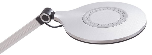 Lindby LED-es asztali lámpa Nyxaris, ezüst, fém, CCT, 50 cm, dimmelhető, Alu / szürke / cink, Dolgozószoba / Iroda, Műanyag, Modern