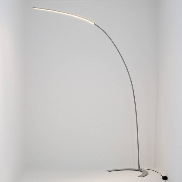 Lindby LED állólámpa Danua, ezüst, fém, magasság 200cm, dimmelhető, Alu / szürke / cink, Nappali / Étkező, fém, Modern