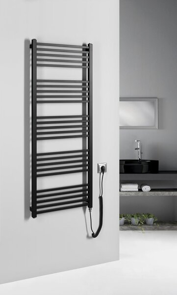 Sapho Sapho, METRO-E elektromos fűtőelem, egyenes, 500x1340 mm, 500 W, fekete matt, ME513B