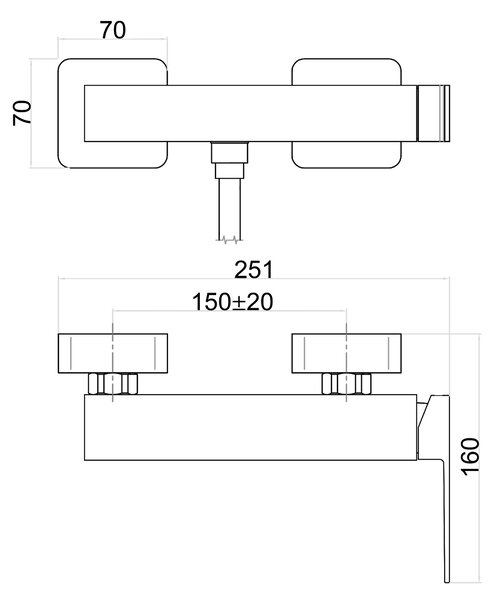 Sapho Sapho, LATUS fali zuhanycsaptelep, króm, 1102-71