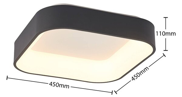Arcchio LED mennyezeti lámpa Aleksi, 45 x cm, fekete, CCT, dimmelhető, Fekete, Konyha, fém, Modern