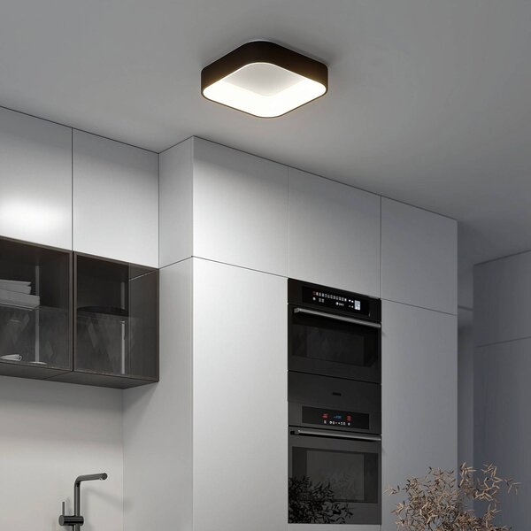 Arcchio LED mennyezeti lámpa Aleksi, 45 x cm, fekete, CCT, dimmelhető, Fekete, Konyha, fém, Modern
