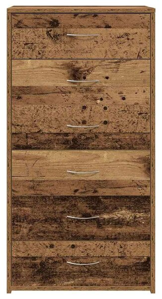 VidaXL tálalószekrény 6 fiókkal régi fa 50x34x96 cm műszaki fa