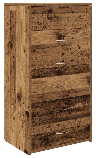 VidaXL tálalószekrény 6 fiókkal régi fa 50x34x96 cm műszaki fa