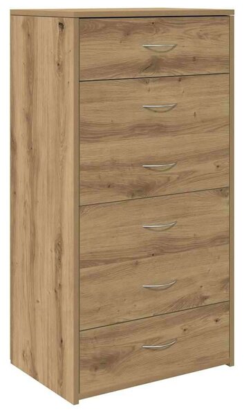 VidaXL tálalószekrény 6 fiókkal Kézműves tölgy 50x34x96 cm műszaki fa
