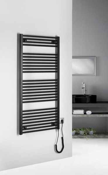 Aqualine Aqualine, DIRECT-E elektromos fűtőelem, egyenes, 600x1320 mm, 600 W, fekete, ILE36TB