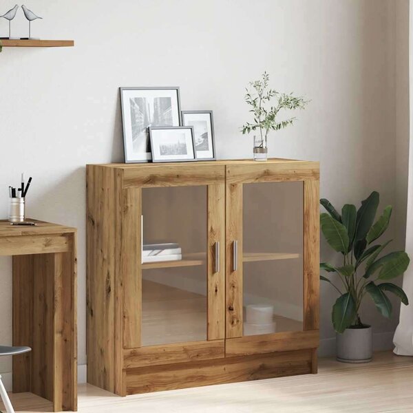 VidaXL kézműves tölgy színű szerelt fa könyvszekrény 82,5x30,5x80 cm