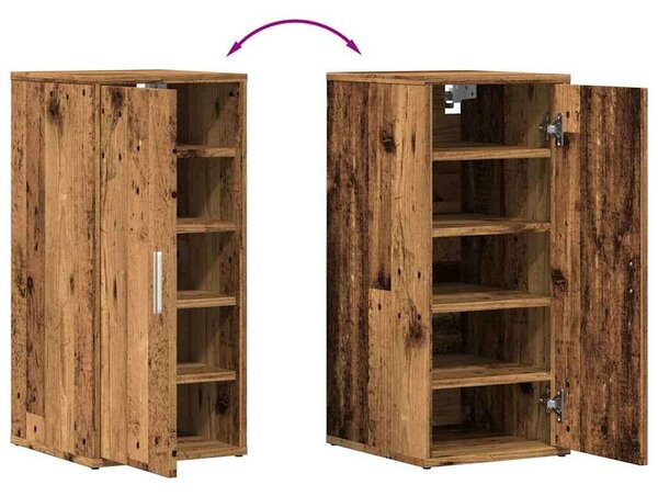 VidaXL 2 db antik fa színű szerelt fa cipősszekrény 32 x 35 x 70 cm