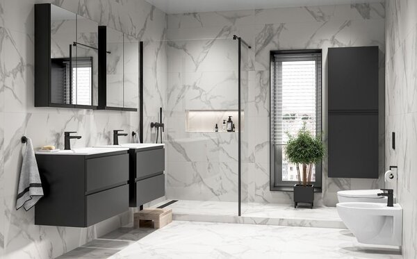 Cersanit Moduo, tükrös fali szekrény 60x14x80 cm, antracit matt, S590-072-DSM