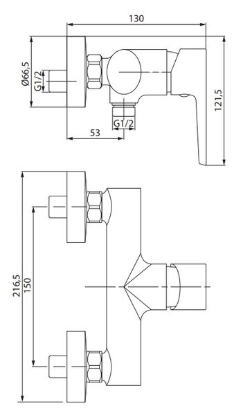 Cersanit Moduo, zuhany csaptelep, fekete matt, S951-577