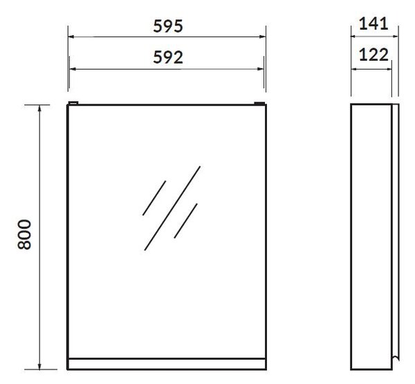 Cersanit Moduo, tükrös fali szekrény 60x14x80 cm, antracit matt, S590-072-DSM