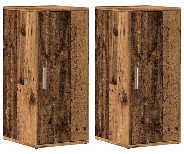 VidaXL 2 db antik fa színű szerelt fa cipősszekrény 32 x 35 x 70 cm