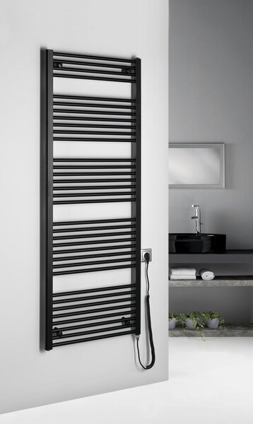 Aqualine Aqualine, DIRECT-E elektromos fűtőelem, egyenes, 600x1680 mm, 800 W, fekete, ILE66TB