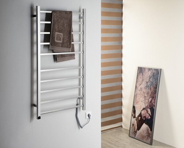 Sapho Sapho, ESKINADO elektromos törölközőszárító, négyzet, 600x1500 mm, 130 W, fekete, ER450BV