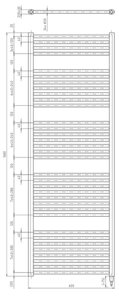 Aqualine Aqualine, DIRECT-E elektromos fűtőelem, egyenes, 600x1680 mm, 800 W, fekete, ILE66TB