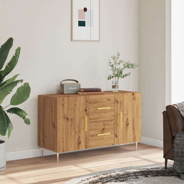 VidaXL kézműves tölgy színű szerelt fa tálalószekrény 100 x 36 x 60 cm