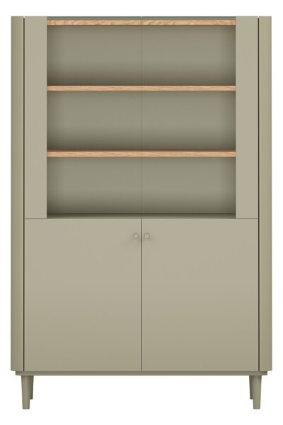 Elivo vitrines szekrény 100 cm kétajtós lábakon - eukaliptusz / baltic dune tölgy