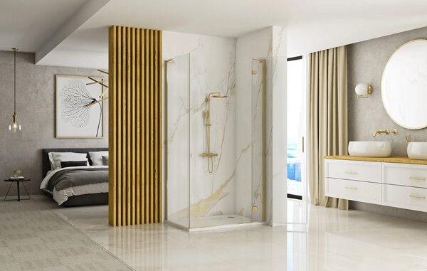 Rea Hugo, zuhany paraván 80x200 cm, arany matt, REA-K6612