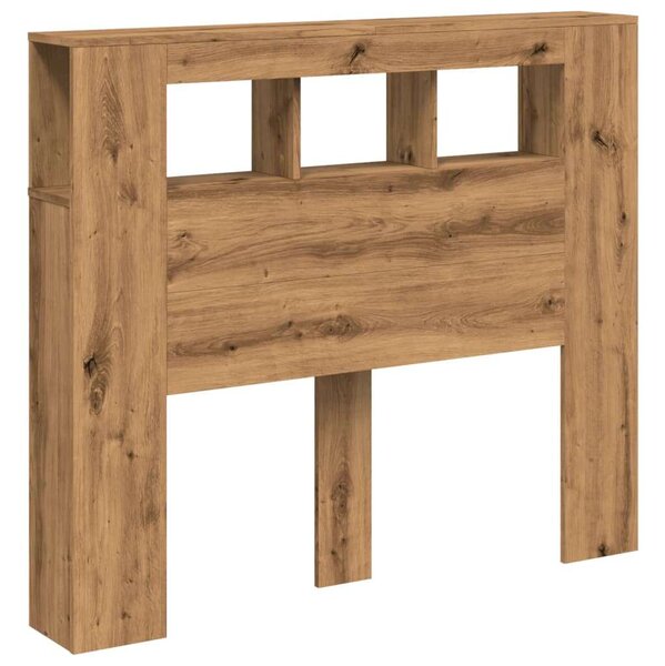 VidaXL kézműves tölgyszínű szerelt fa LED-es fejtámla 120x18,5x103,5cm