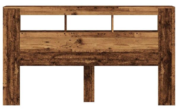 VidaXL antik fa színű szerelt fa LED-es fejtámla 180x18,5x103,5 cm