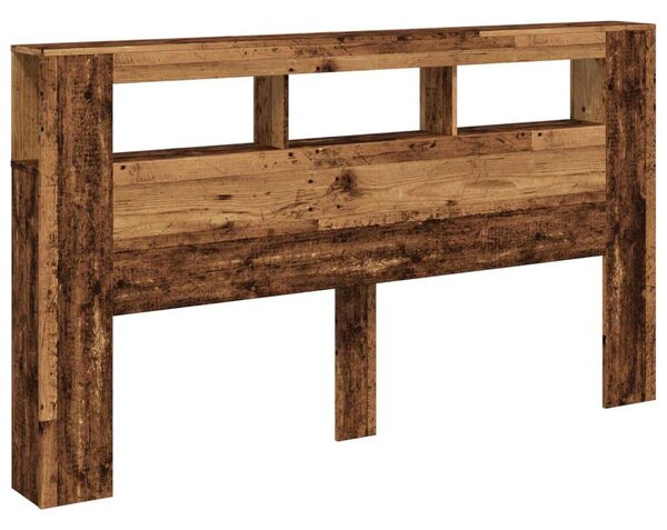 VidaXL antik fa színű szerelt fa LED-es fejtámla 180x18,5x103,5 cm