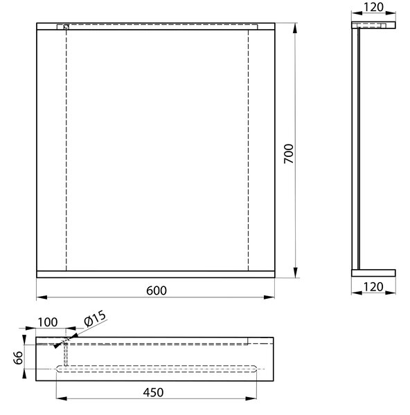 Aqualine Aqualine, KORIN tükör LED világítással 60x70x12cm, KO390S