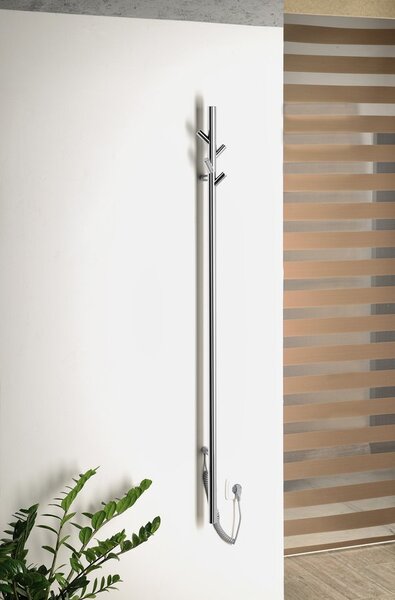 Sapho Sapho, PASADOR elektromos törölközőszárító, kerek, 150x1500 mm, 30 W, fekete matt, ER175BV