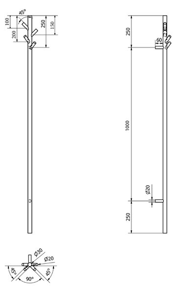 Sapho Sapho, PASADOR elektromos törölközőszárító, kerek, 150x1500 mm, 30 W, fekete matt, ER175BV