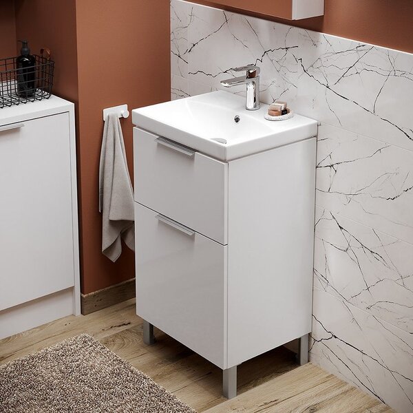 Cersanit City, fürdőszoba szekrény mosdóval 50x40x76,5 cm, fehér fényes, S801-421