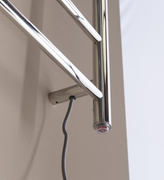 Sapho Sapho, REDONDO elektromos törölközőszárító, kerek, 630x1160 mm, 130 W, polírozott rozsdamentes acél, ER230V