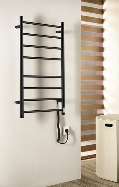 Sapho Sapho, REDONDO elektromos törölközőszárító, kerek, 630x1160 mm, 130 W, polírozott rozsdamentes acél, ER230V