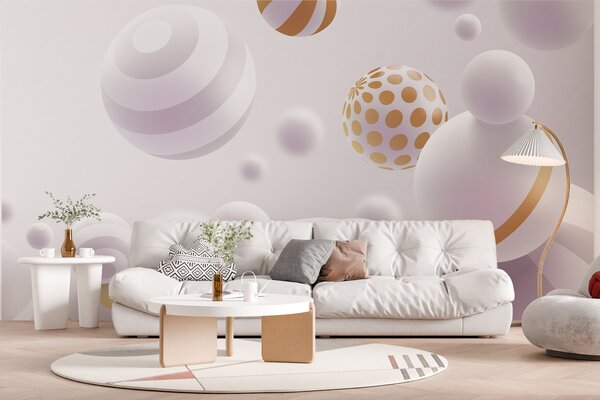 Fotótapéta Elegáns szférák békés harmóniában, Geometriai 3D fotótapéta, Népszerű fotótapéta, w01148 - Tapeko.hu