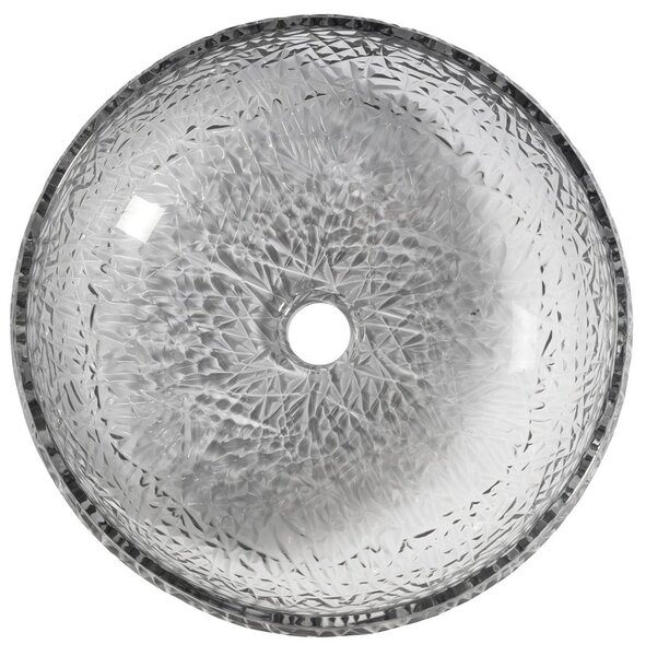 Sapho Sapho, GAVIOTA gravírozott üveg mosogató a tetején Ø 42 cm, fekete, TY306