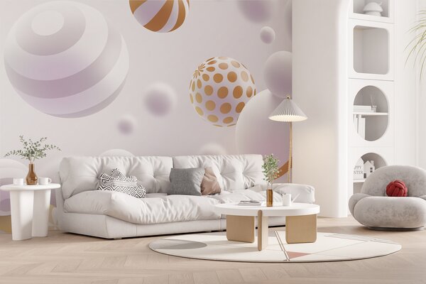 Fotótapéta Elegáns szférák békés harmóniában, Geometriai 3D fotótapéta, Népszerű fotótapéta, w01148 - Tapeko.hu