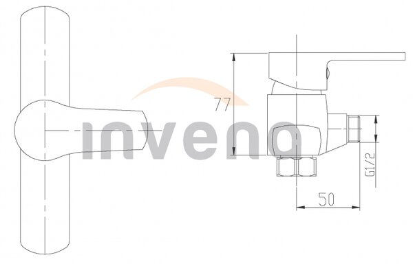 Invena Verso, fali zuhanycsaptelep 150mm, króm, INV-BN-82-001-C